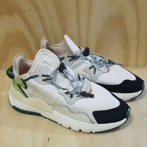 Adidas Beyonce Ivy Park Nite  Sneakers, Off White/Dark Green - Wmns Size 8 1/2